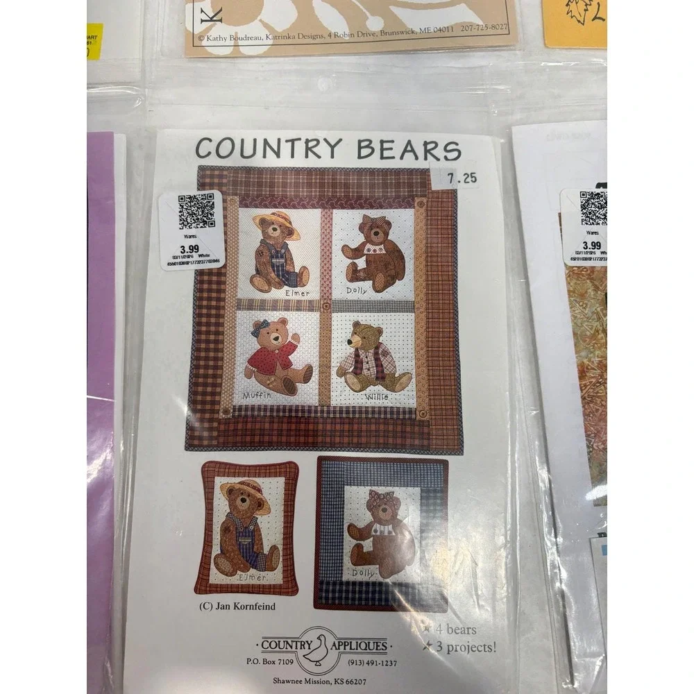 Lot of 6 Applique Quilt Patterns Katrinka Country‎ Bears Henny Penny StoryQuilts